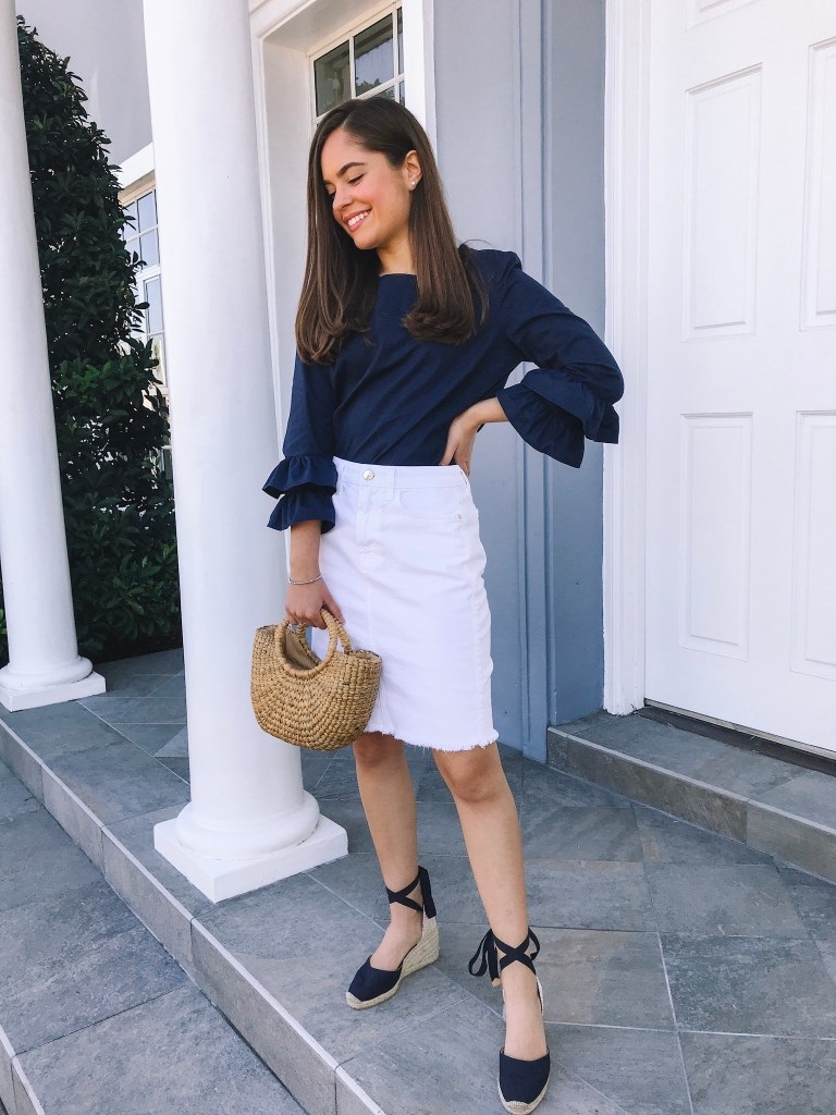 How to match the white skirt