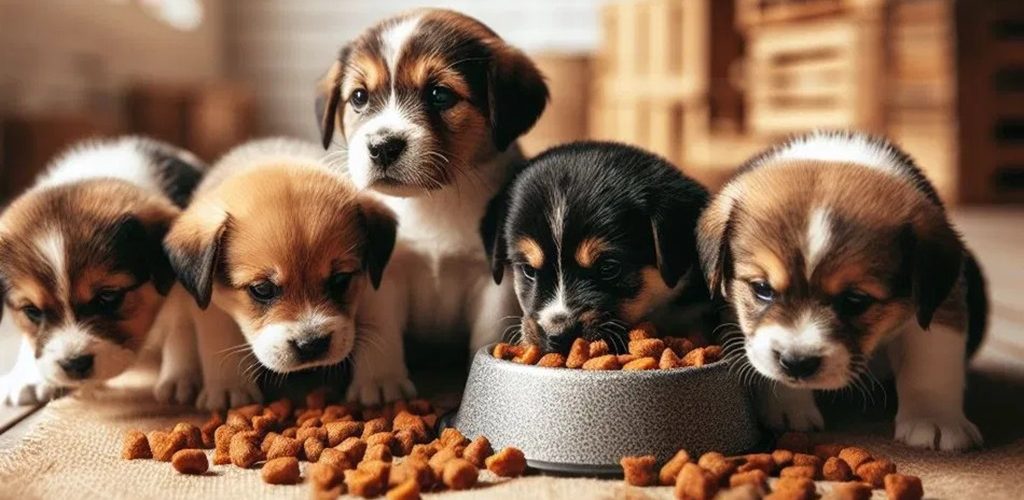 How do you adjust a puppy to new food?