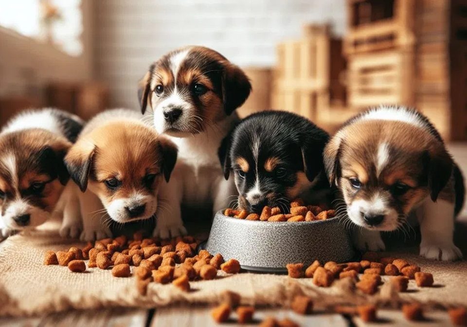 How do you adjust a puppy to new food?