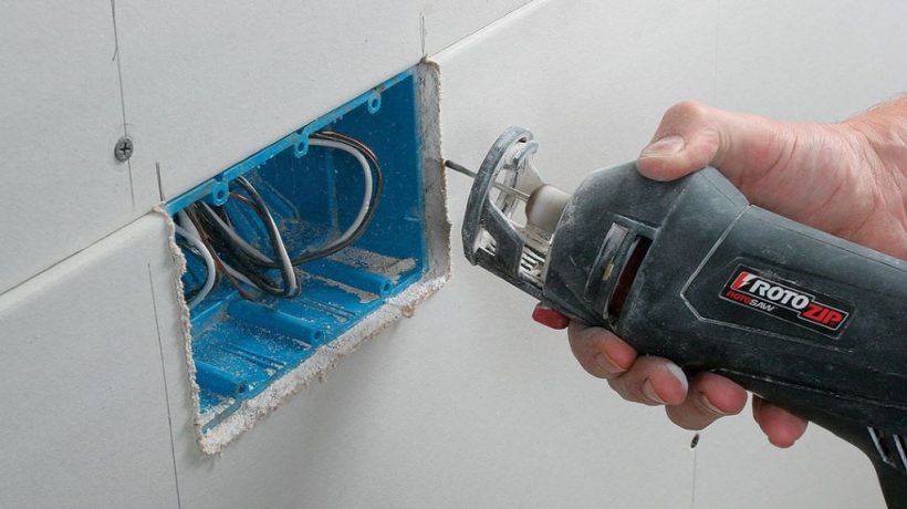 Using a Multi-Tool for Precise Drywall Cutout Repairs