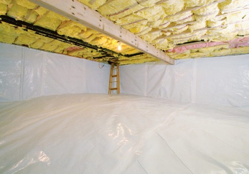 How do you insulate a dirt floor crawl space