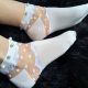 Fairy Pearl Ruffle Frilly Crew Socks Coquette