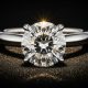 Ideal cut diamond ring sparkling under natural light