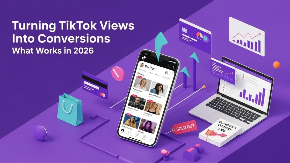 TikTok views to conversions funnel diagram
