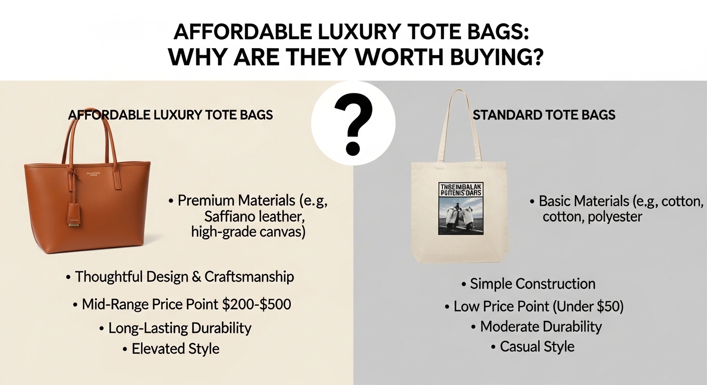 woman carrying premium affordable tote bag for office and travel use