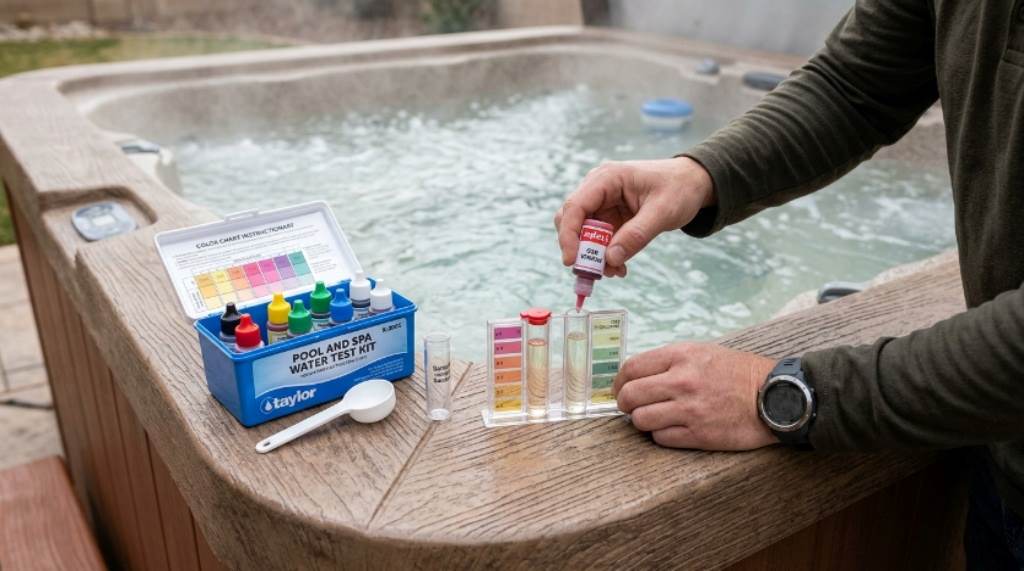 Testing spa water chemistry at home