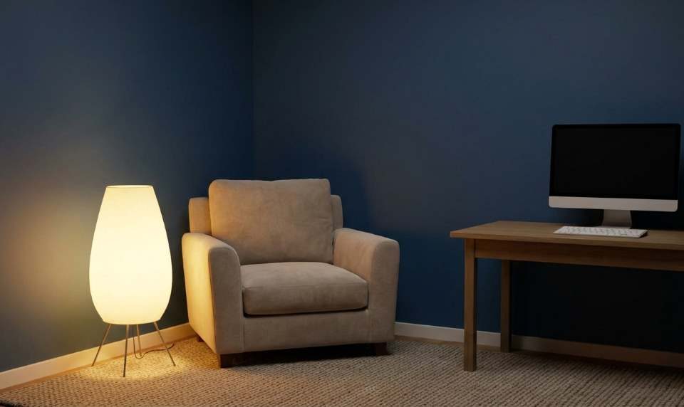 Cozy game room setup in Seattle home with warm lighting